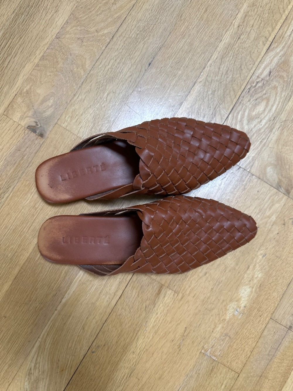 Liberte Woven Leather Mule - Chestnut Brown